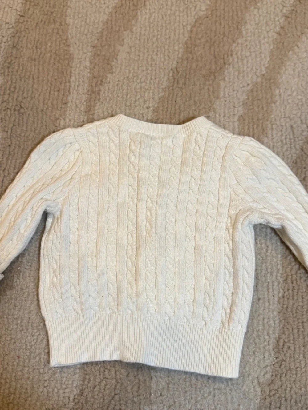 Ralph Lauren Baby Girls Mini Cable Knit Cardigan Warm White 6M